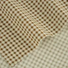 Хлопчатобумажные ткани швейная одежда домашний текстиль с принтом светло-коричневого и белого цвета в клетку Лоскутная предварительно вырезанная ткань для вышивания кукол платье
