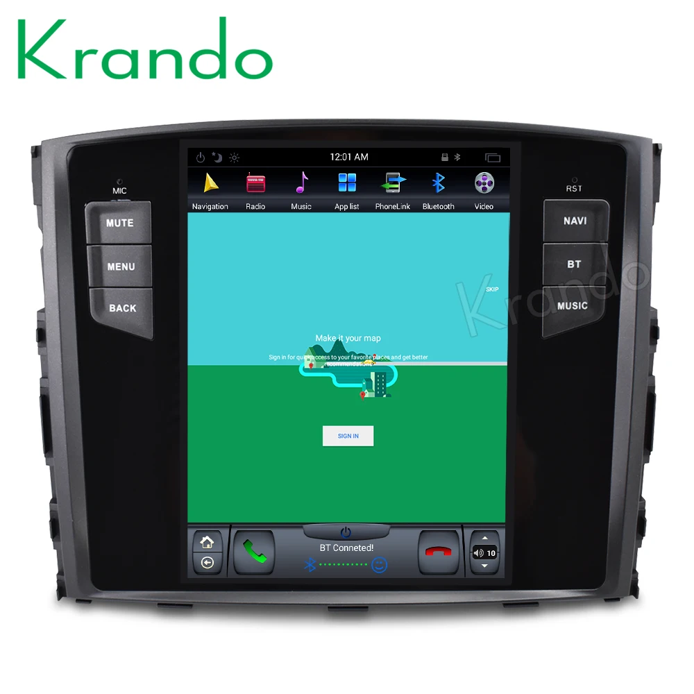 Krando Android 8,1 10," Tesla вертикальный сенсорный экран автомобильный dvd gps для Mitsubishi Pajero V97 2006- аудио навигационная система