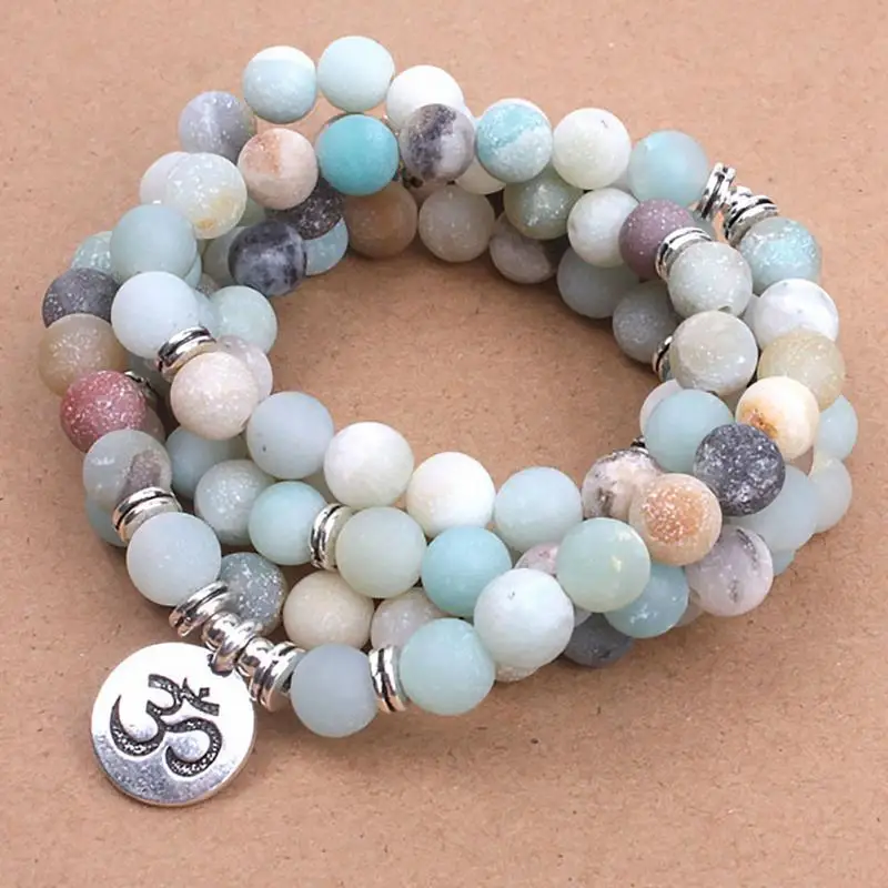 Женский браслет с бусинами 108 ожерелье из натуральных бусин Розарий Йога