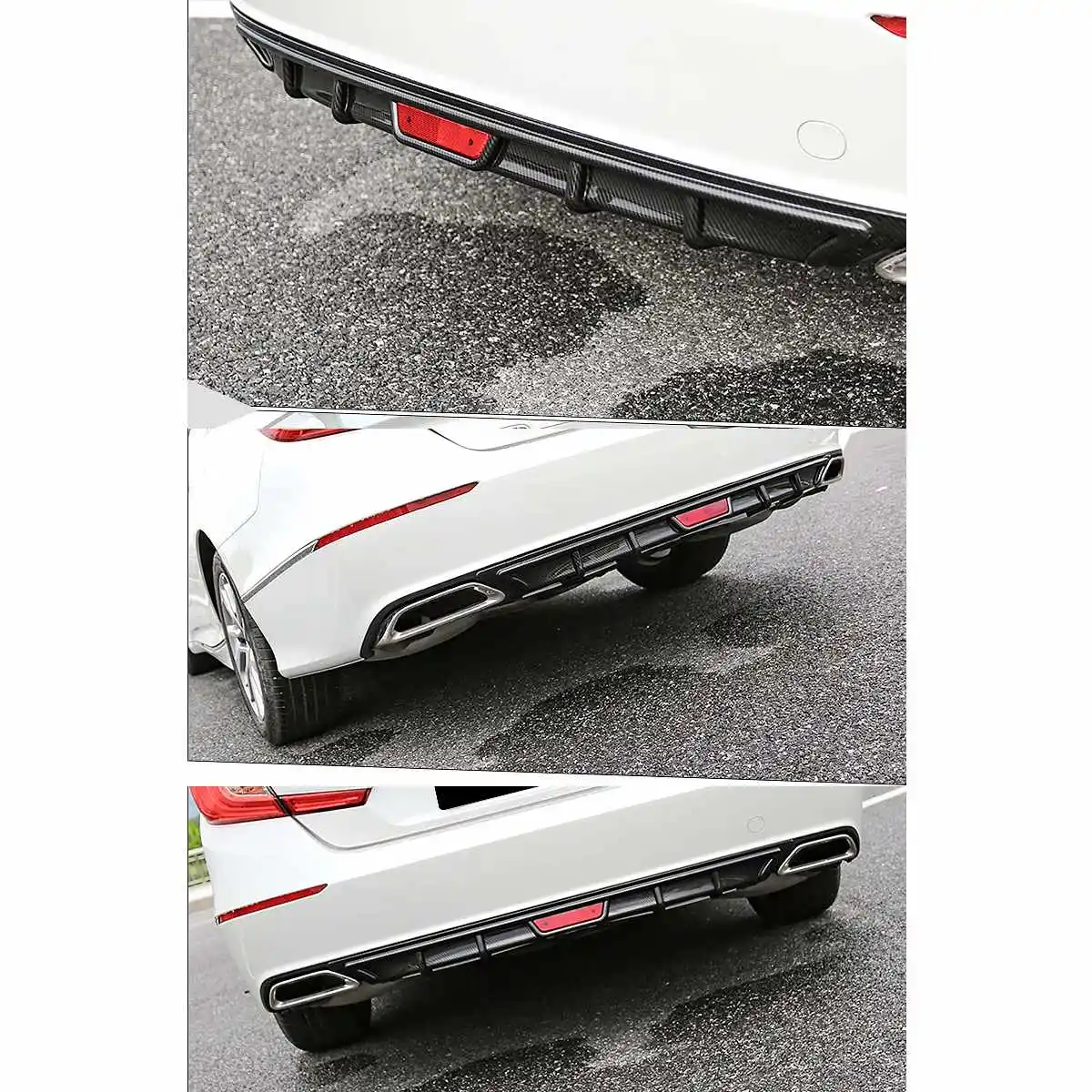 Difusor de labios para parachoques trasero Kit de carrocería para Auto partes exteriores falda negra alerón para Honda para Accord 10th 2018 Coche parachoques