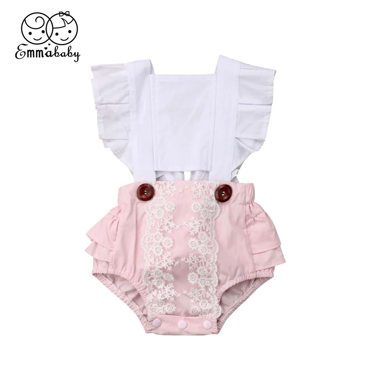 

Newborn Baby Girls Clothes Splice Romper Jumpsuit Bodysuit Outfits Set Summer