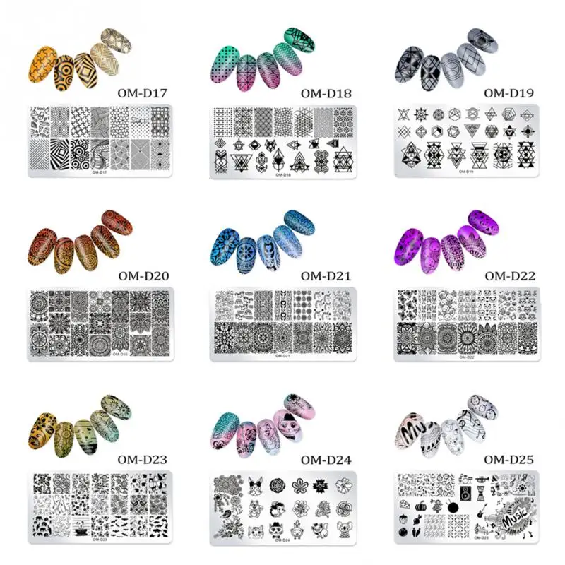 

TIMISHION Square Nail Art Stamp Template Flower Vine Rose Leaves Floral Image Pattern Printing Plate for Manicure Stencil 6cm