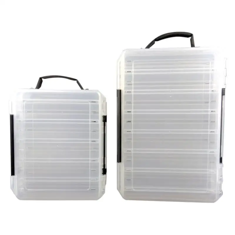 

1pc Double Layer Bait Box with Handle Fishing Tackle Storage Plastic Storage Box