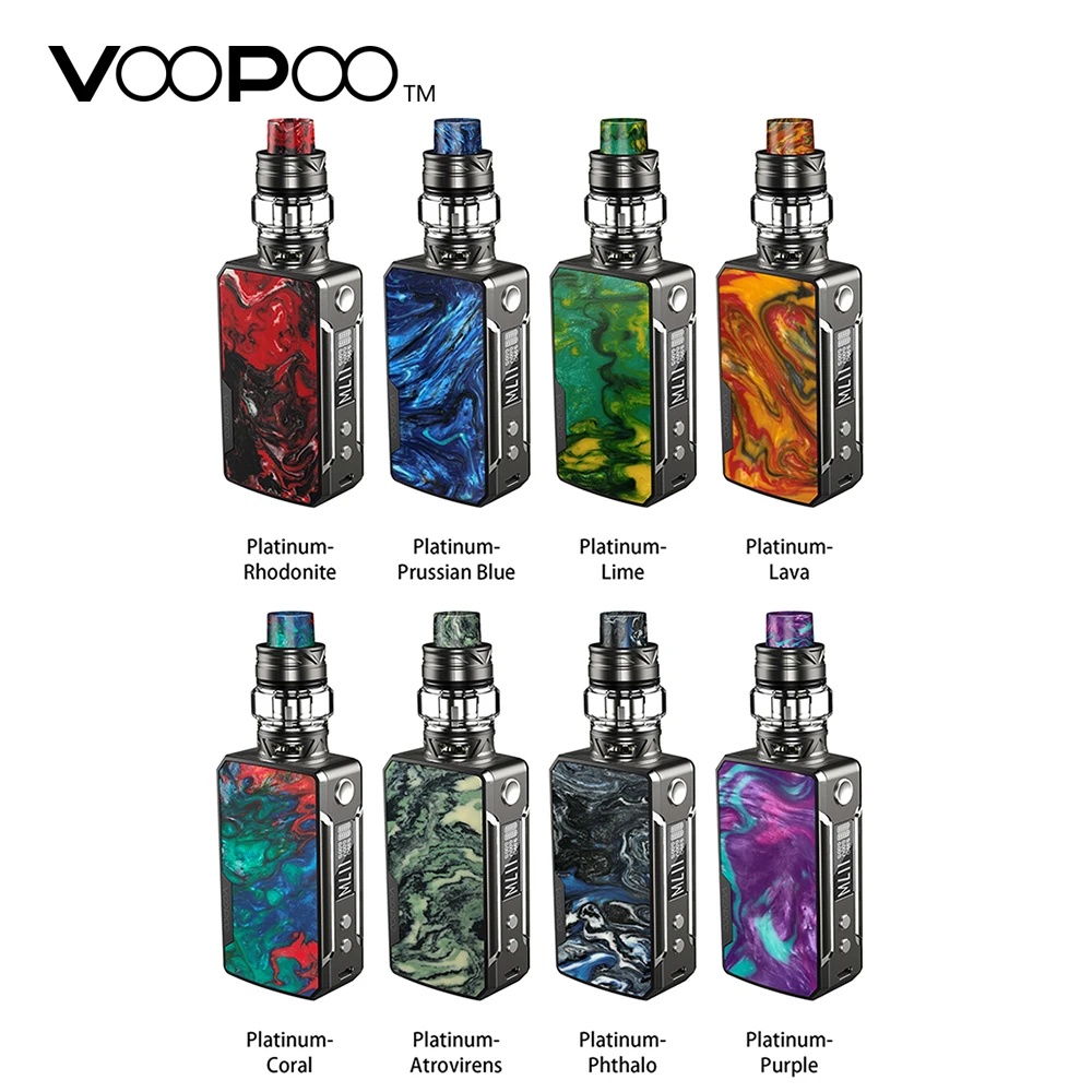 

Original 117W VOOPOO Drag Mini Platinum Edition TC Kit with 2ml/5ml UFORCE T2 4400mAh Battery & GENE chip Box Mod Kit vs Drag 2