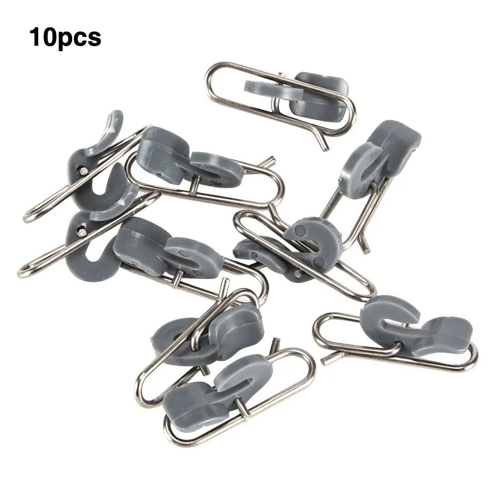 10 PCS Fishing Bait Clip Strong Nice Swivels Lock Snaps Accessories | Спорт и развлечения - Цена: 