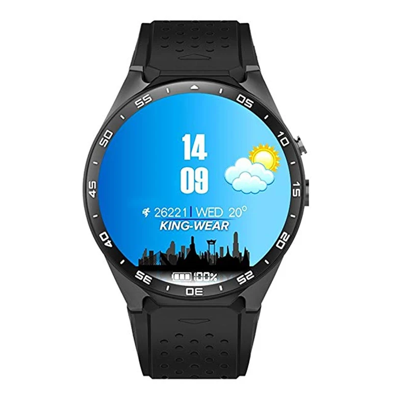 KW88 Smart Watch Android 5.1 GPS 3G WIFI Smartwatch Mtk6580 Bluetooth SIM Android Camera Heart Rate Monitor Smart Watch (A)