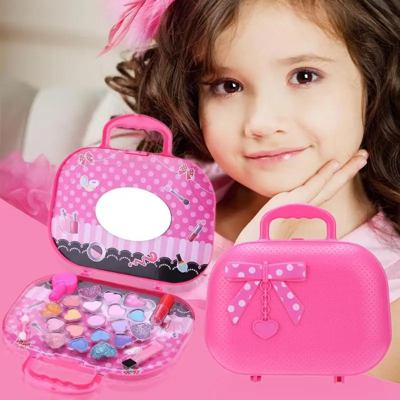 

Girls Make Up Set Toys Pretend Play Simulation Cosmetic Bag Beauty Hair Salon Toy Makeup Tools Kit Children Pretend Play Toys