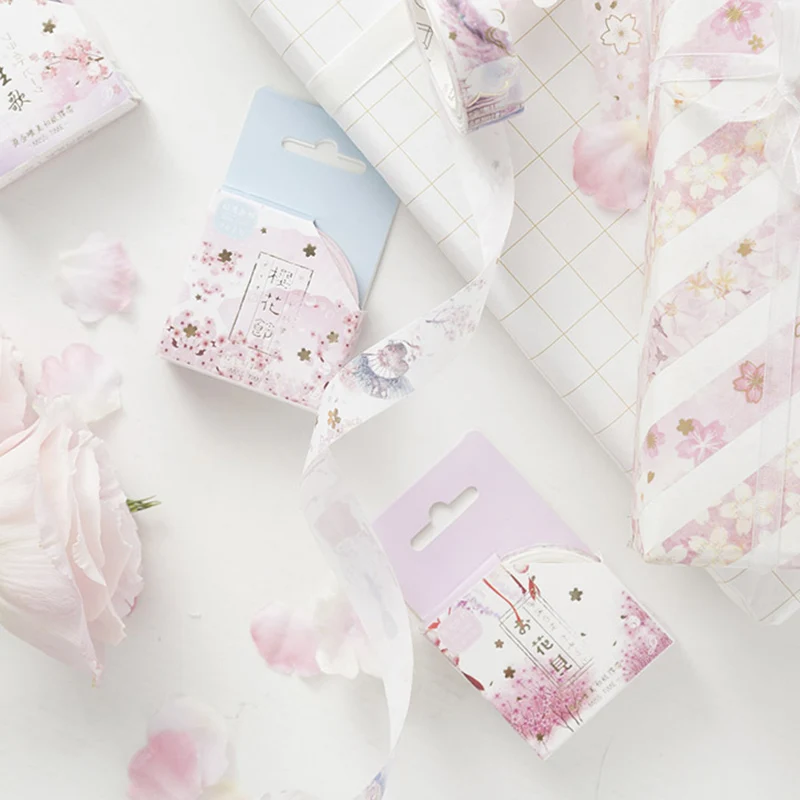 

1PC Cute Bronzing Masking Tape Kawaii Cherry Washi Tape Decorative Adhesive Tape For Kids DIY Scrapbooking Diary Photos Albums