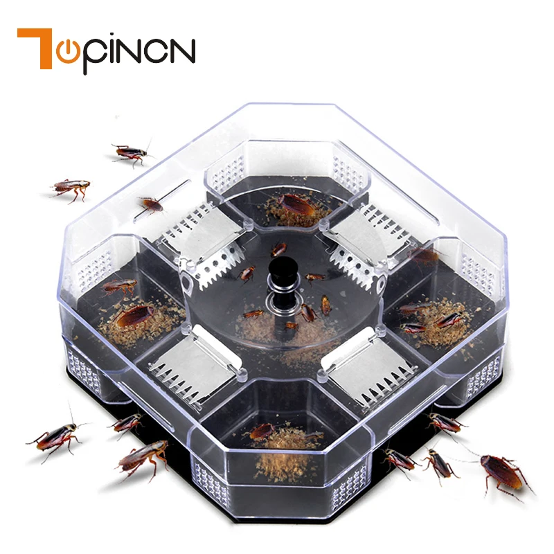 

New Reusable Plastic Non-Toxic Eco Blue Color Cockroach Bug Roach Catcher Catch Insect Pest Killer Bait Trap Traps