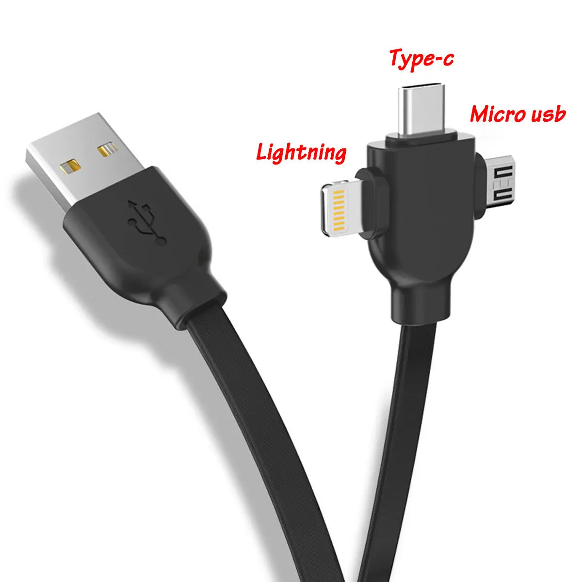 3in1 قابل للسحب متعددة نوع-C المصغّر usb شاحن سريع DataSync ل فون سامسونج
