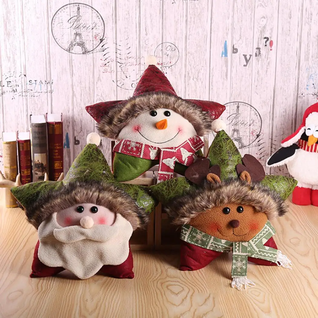 

2019 Christmas Gift Cushion Decoration Elk Man Pillow Bed Snowman Pentagram Home Old Multicolor Festival Ornaments for Home