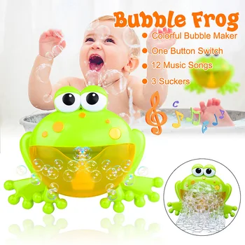 

Cute Baby Bath Bubble Frogs Crab Automatic Shower Machine Blower Maker Bath Music Toys Cartoon Educational Toy Gift for Kids