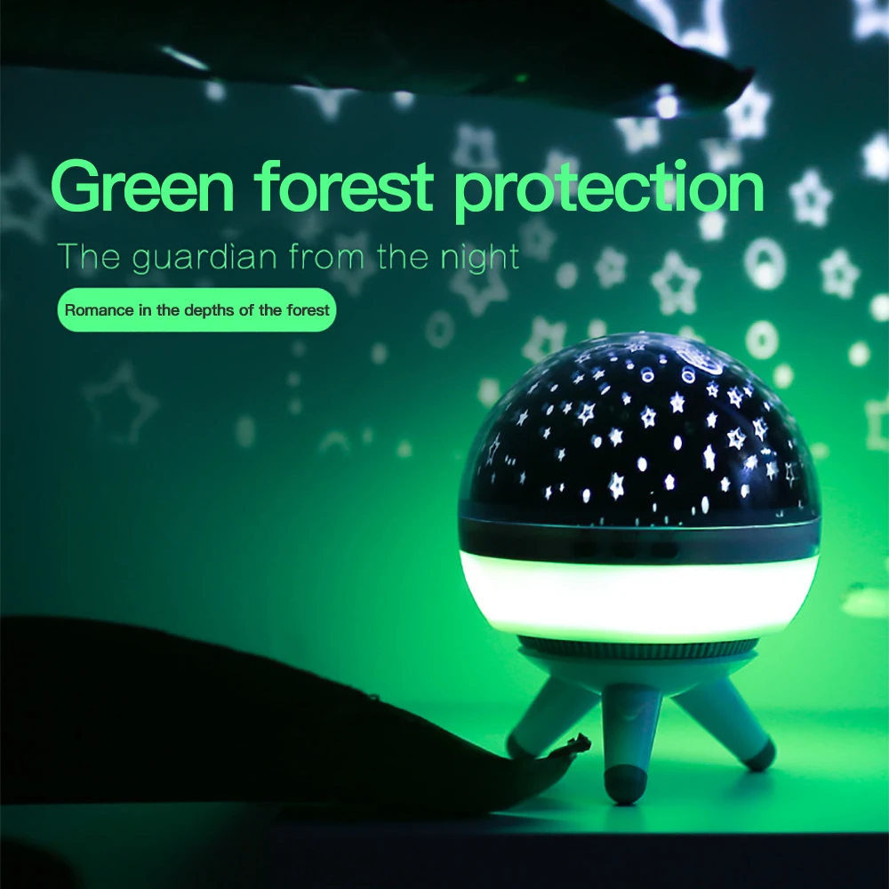 

New Updated Wood Bracket Stars Starry Sky LED Night Light Projector Moon Novelty Night Lamp Battery USB Night Light For Children