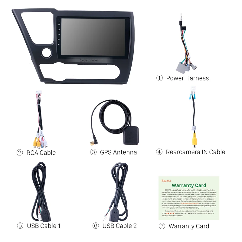 Seicane Android 9,0/8,1 " 2Din GPS автомобильный радиоприёмник для HONDA CIVIC сенсорный экран головное устройство мультимедийный плеер