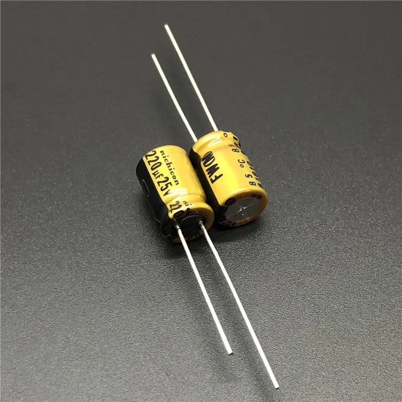 10Pcs/50Pcs 220uF 25V NICHICON FW Series 8x11.5mm 25V220uF HIFI Audio Aluminum Electrolytic Capacitor | Электронные компоненты