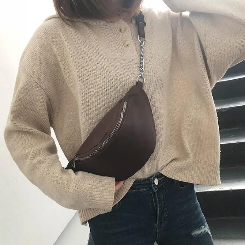 

Waist Bag Women PU Leather Fanny Pack Fashion Shoulder Belt Bag Women Sac Banane Phone Pouch Hip Chest Bags Pink Bumbag 2019