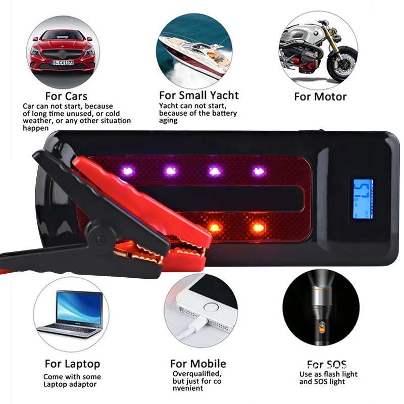  Car Jump Starter Petrol 8.0L Diesel 6.0 Portable Emergency Charger Car Battery Booster Charger Star