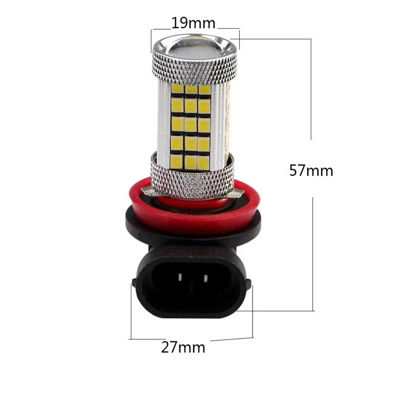 2 шт. H11 12V 2835 66Smd светодиодные лампы авто противотуманные фары автомобильные