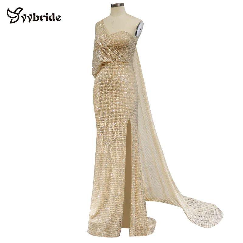 YYbirde новый дизайн одно плечо труба/Русалка платья Роскошные Кристаллы бисерное платье для выпускного с длинным мысом пикантные вечерние