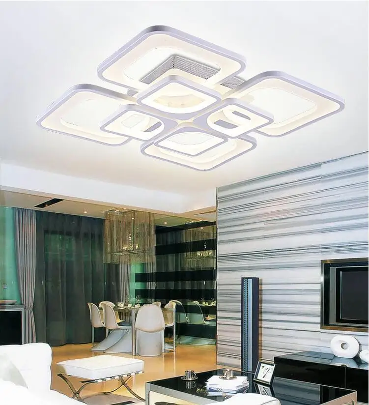 

Modern Creative Led Chandelier Led Lamps High Power 2835 Led Lighting Square Living Room Chandelier Led Lustre Light Chandeliers