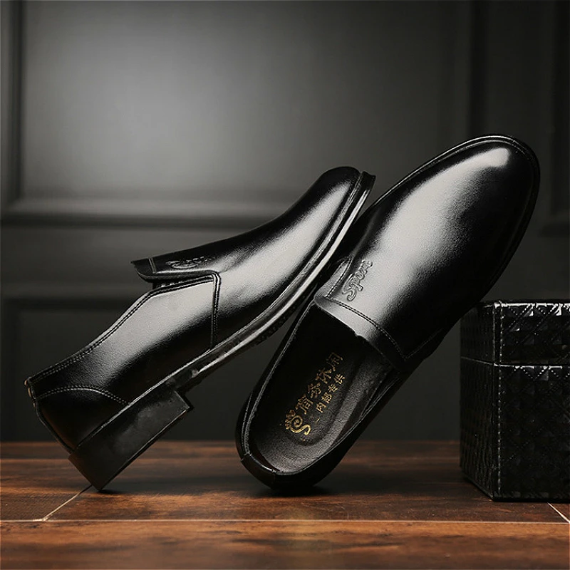 IMAXANNA Мужская обувь кожаные Повседневное модные Офисные туфли платье в деловом стиле Мужская Свадебная обувь Высокое качество Прямая чёрный; коричневый