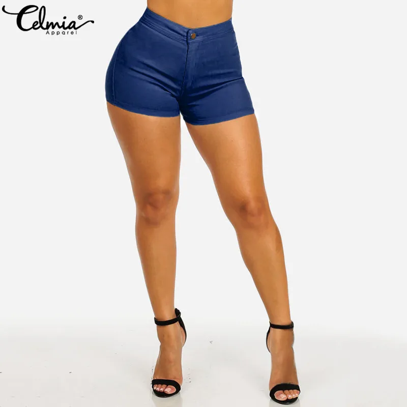 Celmia плюс Размеры шорты 2019 г. летние пикантные Для женщин шорты Высокая талия узкие посылка узкие джинсы женские шорты Повседневное
