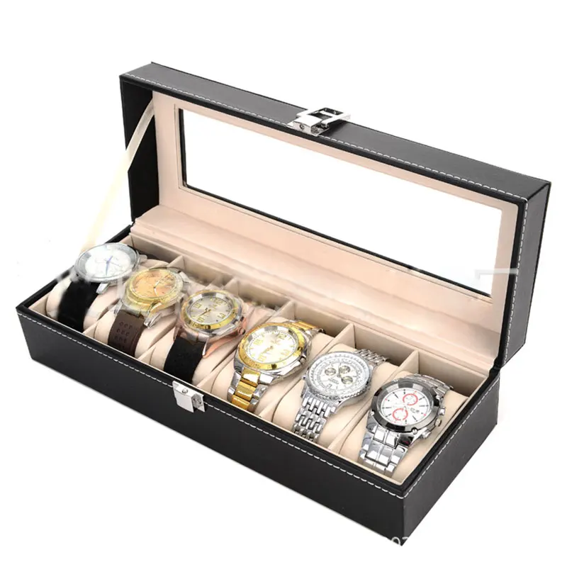 Коробка для хранения ювелирных изделий из искусственной кожи 12 слотов дисплей держатель Органайзер высокое качество чехол для часов ювелирные изделия Дисплей Коробка для часов