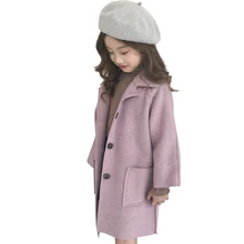 Hot Sale Girls Long Woolen Jacket Autumn Winter Children Single Breasted Overcoat Kids Trench Coat Casual Outerwear Clothes X206 Hot Sale Girls Long Woolen Jacket Autumn Winter Children Single Breasted Overcoat Kids Trench Coat Casual Outerwear Clothes X206