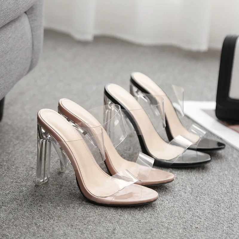 

Shoes Transparent Slipper Women's Toe High With Slipper