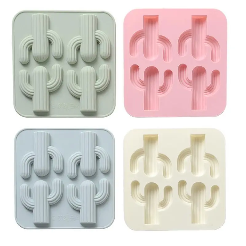 

DIY Ice Tray Chocolate Mould Pastry Bread Cake Tools 4 Cavity Desert Cactus Silicone Mold Cake Baking Tools Fast Delivery