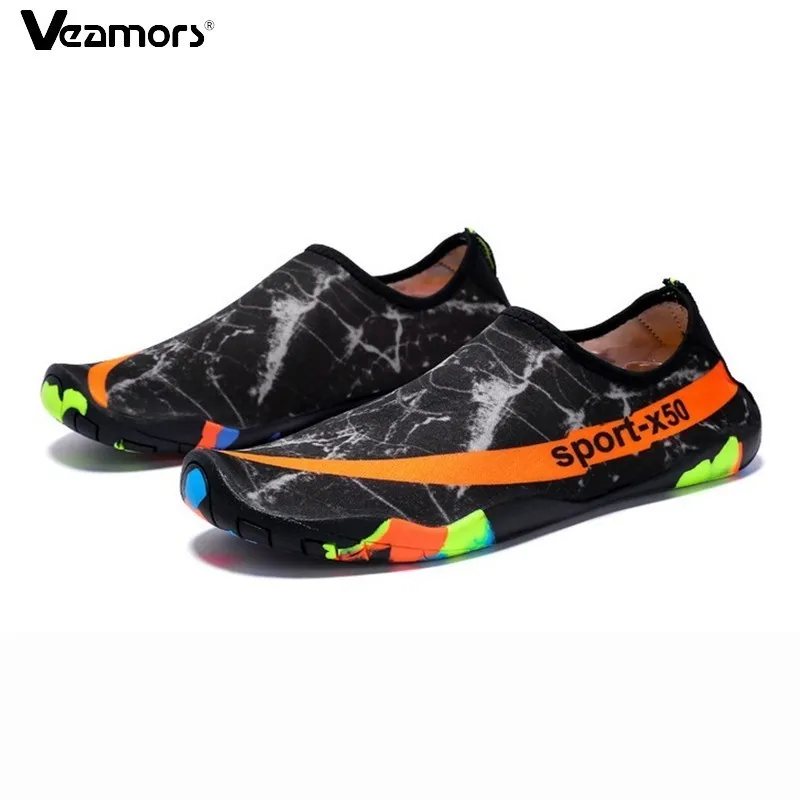 VEAMORS غير زلة البحر أكوا أحذية عشاق الشاطئ الأحذية الصيف تنفس بارد أحذية ماء الرجال النساء ضوء المنبع رياضية