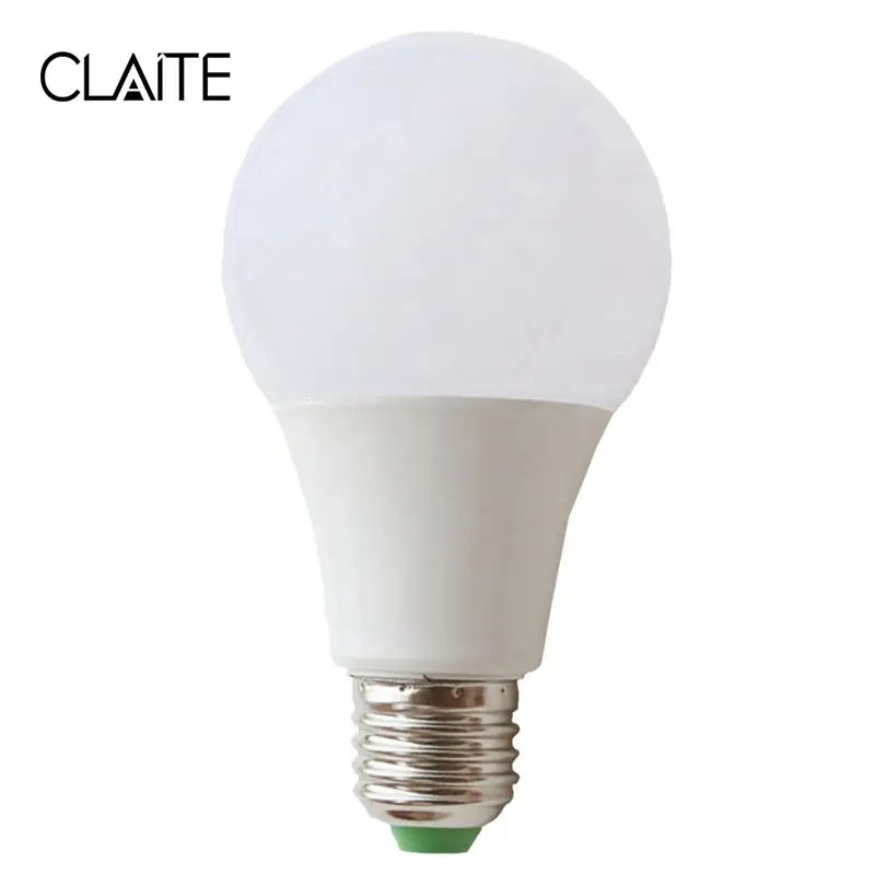 CLAITE E27 5 Вт 7 Вт 9 Вт 12 Вт 15 Вт A60 SMD5730 2835 Смарт IC белый 6000 К без мерцания светодио дный Глобус лампа AC85-265V