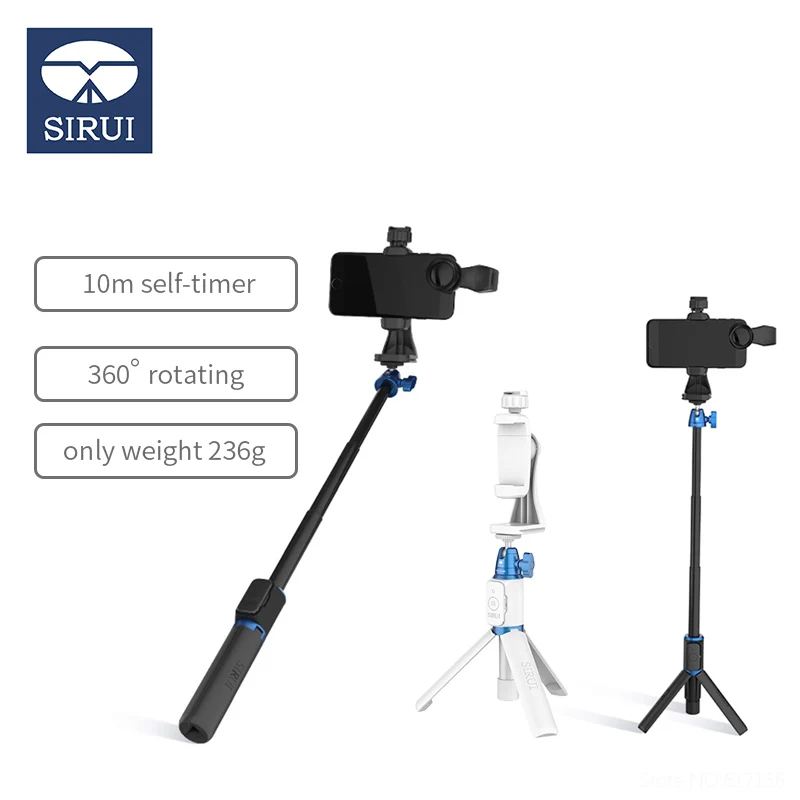 SIRUI TSH-01X Штатив для мобильного телефона селфи палка маленькая мини настольная камера штатив Поддержка Bluetooth пульт дистанционного управления для iPhone huawei GoPro