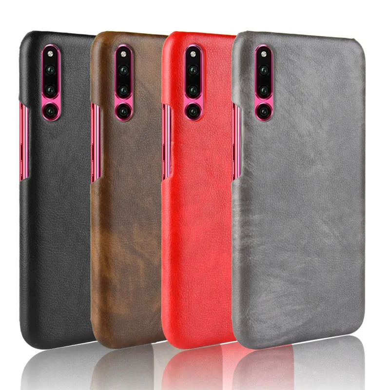 Huawei P 30 P30 Case Colored Litchi Grain Hard PC+PU Leather Back Cover