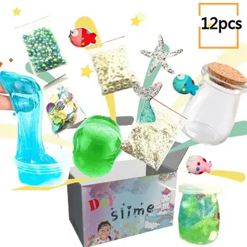 

RCtown 12Pcs/Set Kids Diy Slime Kit with Accessories Stress Reliver