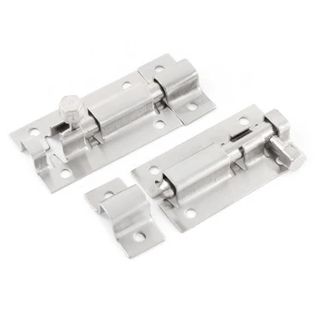 

2 Set Stainless Steel Latch Sliding Door Window Barrel Bolt Hardware 2 inch