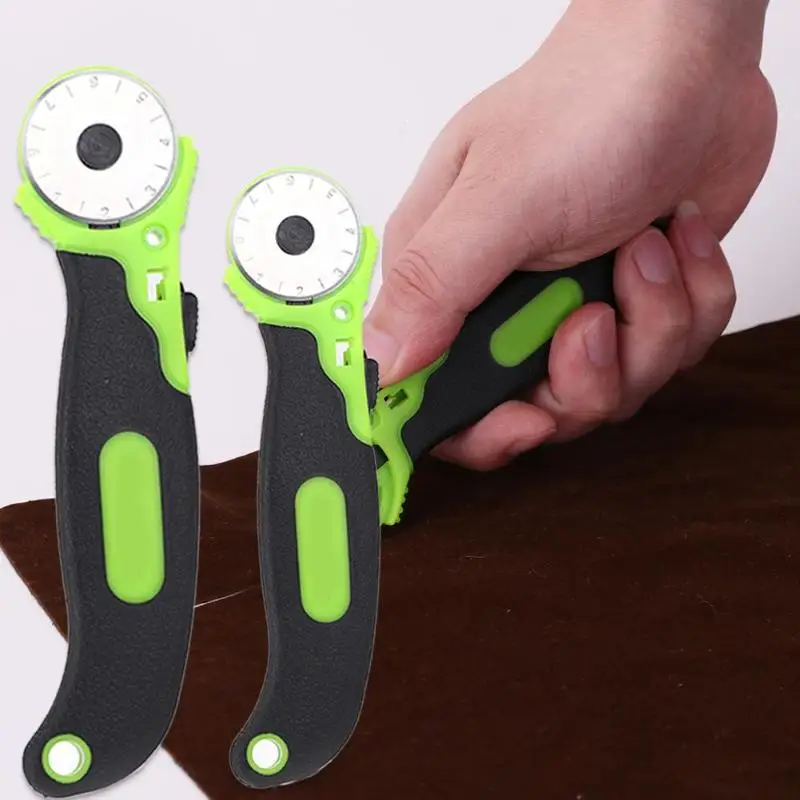 

28/45mm Circular Rotary Cutter Knife Safety Blade Patchwork Piecing Quilting Fabric Cutting Knife Sewing Tools