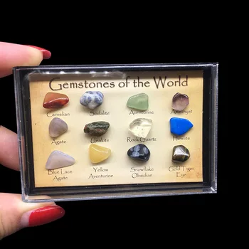 

12 Kinds Mini Natural Crystal Ore Specimen Mineral Rock Geography Teaching Materials Mineral Specimen Gift for Kids Education