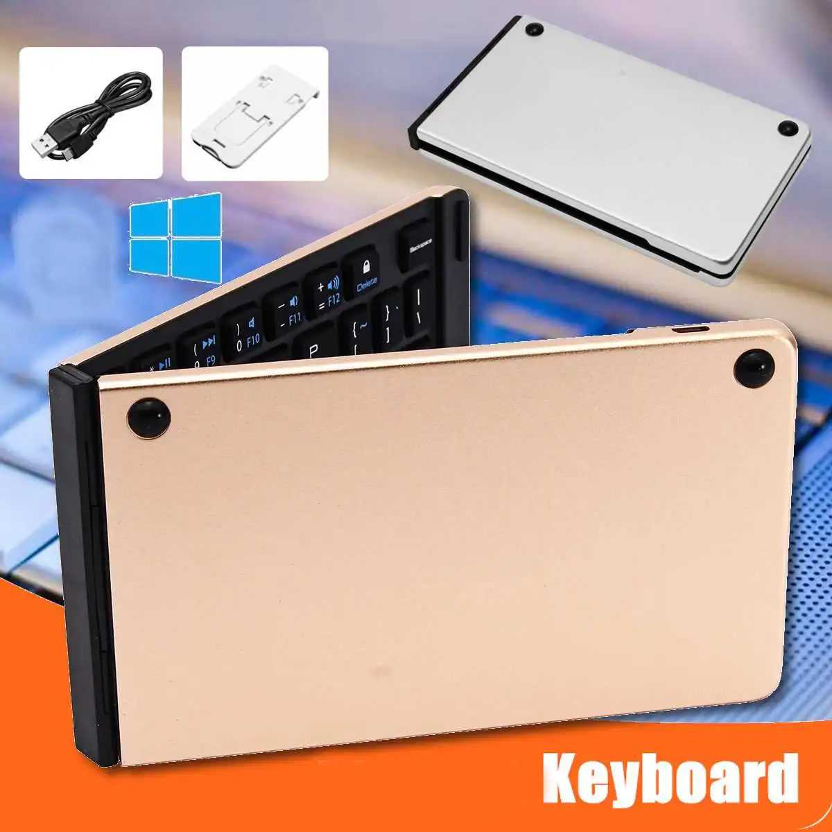 

Folding Mini Keyboard Aluminum Alloy bluetooth Keyboard ForiPad IOS Android Windows System 2 Colors Portable Wireless Keyboards