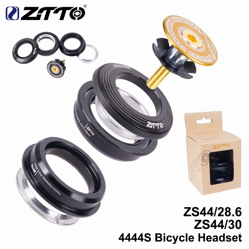 

ZTTO 4444S MTB Bike Road Bicycle Headset Built-in Palin bearing bowl 44mm CNC 1 1/8&quot 28.6 Straight Tube fork Internal ZS44