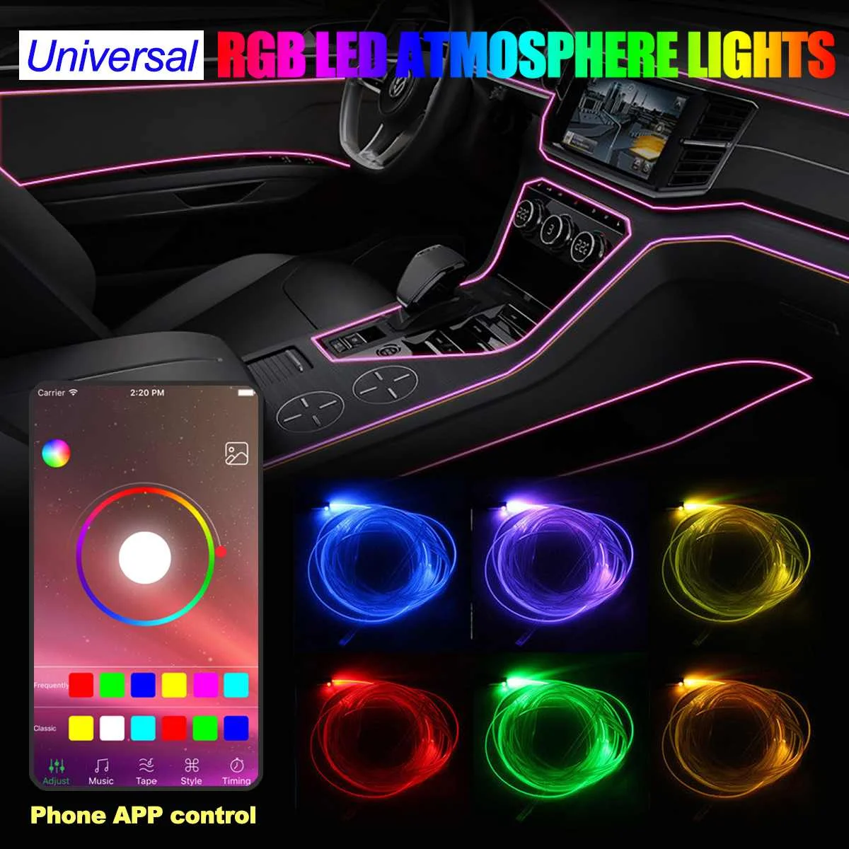 

RGB LED EL Wire DC12V Auto Neon LED Cable Lamp Glow Flexible String Light Car Styling Colorful Tube Party Decoration