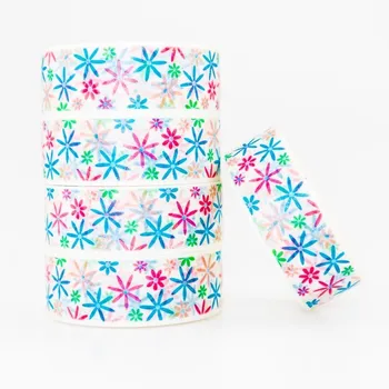 

Colorful Flower Pattern Washi masking tape sticky color decorative tape set DIY decoration office stationery scrapbook 1PCS