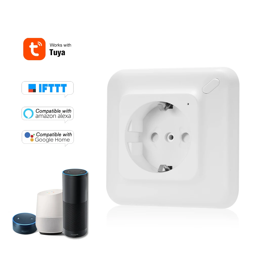 

WIFI Smart Socket EU Plug 220V 10A Remote Control Smart Timing Switch Wireless Smart Plug Work For Amazon Alexa/Google Assistant