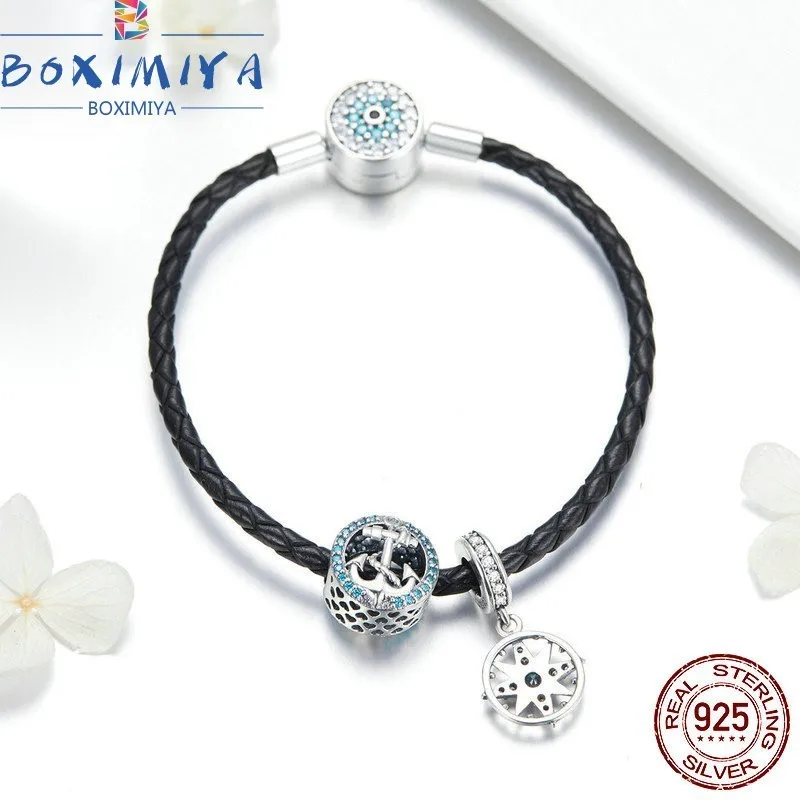 

BOXIMIYA 2019 Charm Bracelet For Women DIY Creative Beaded Bracelet 100% S925 Silver Fashion Couple Bracelet Elegant Jewelry