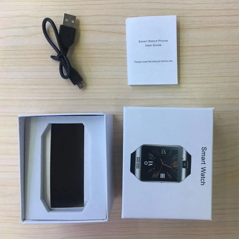 

Q18 OGS Capacitive Touch Screen Stainless Steel Wire Smart Watch Black