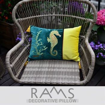 

2020 Rams Embroidered Decorative Geometric Pillow Cushion Home Decor Embroidery