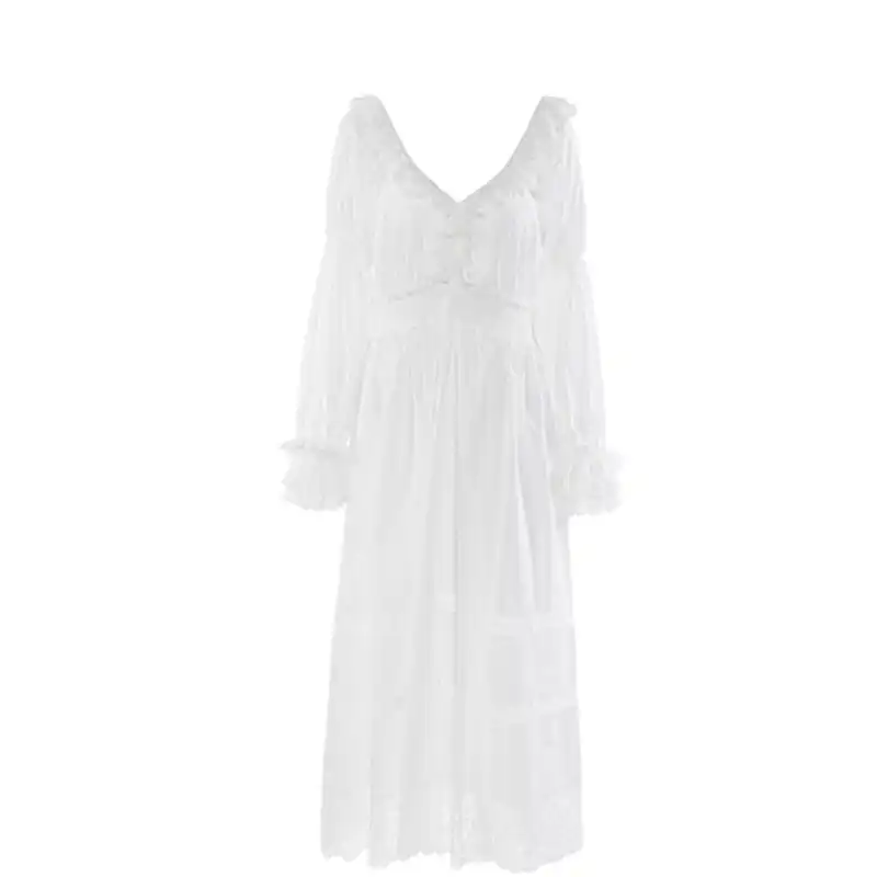 long sleeved cotton nightdress