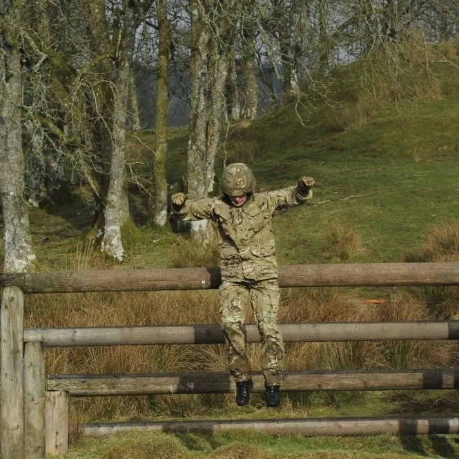 British soldiers perform basic training on the assault course at Sennybridge Training Area Poster Print (17 x 11) | Дом и сад