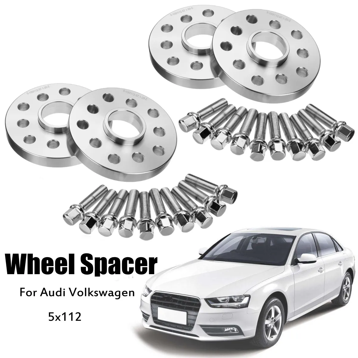 

2set 20mm Car Wheel Spacers Gasket 5X112 57.1mm Bore Aluminum Alloy Shims Wheels Adapters for VW for Audi