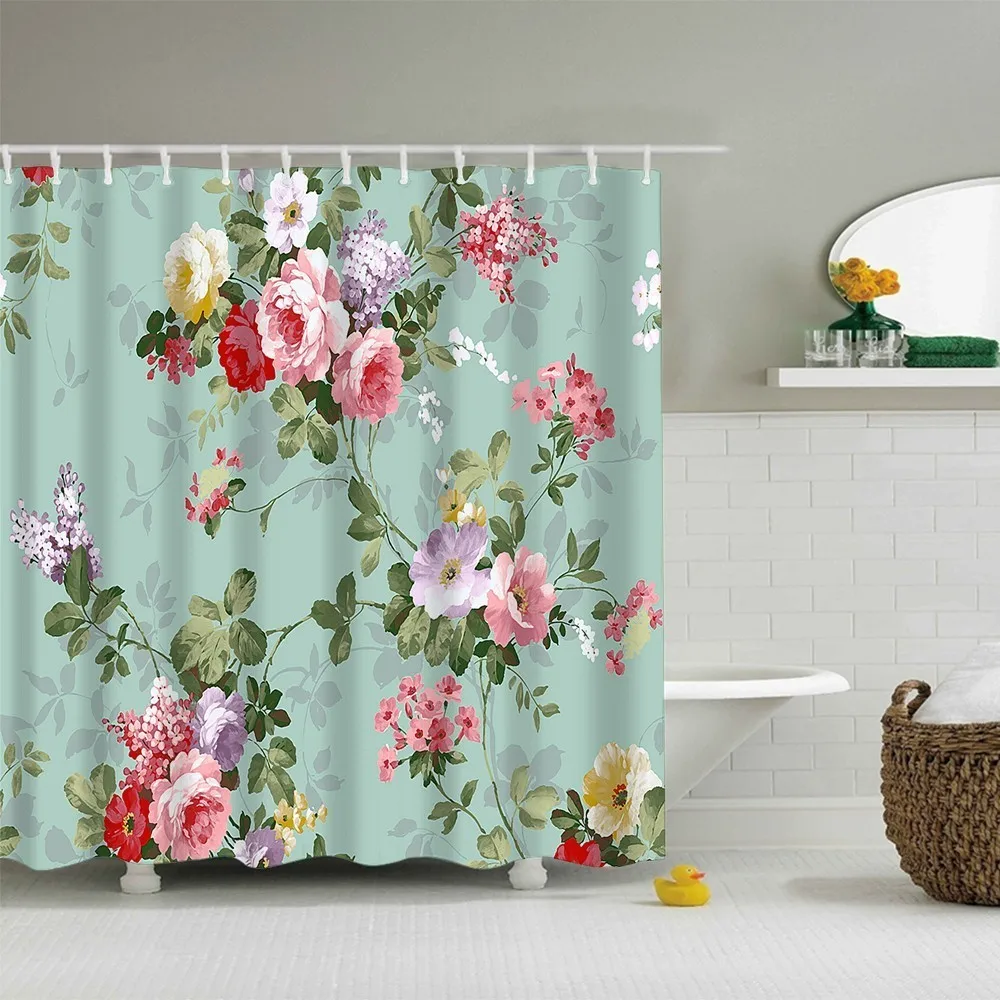 

Shower Curtain Waterproof Various Pattern & 12 Hooks Bathroom Multichoice Lot Bathroom Products Washable Mildew Proof Modern